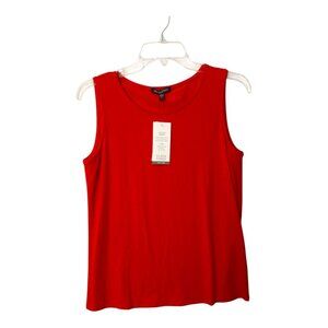 Eileen Fisher Burnt Orange Sleeveless Viscose Jersey Sz S Relaxed Crew Neck USA